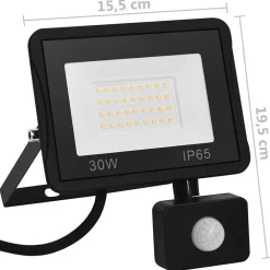 vidaXL Spotlight met sensor LED 100 W warmwit
