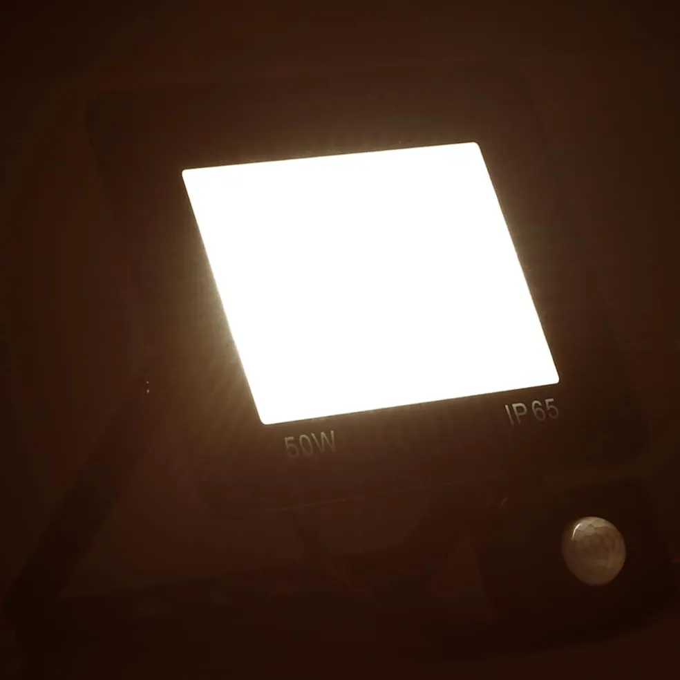 vidaXL Spotlight met sensor LED 50 W warmwit