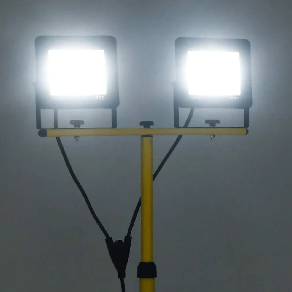 vidaXL Spotlight met statief LED 2x100 W koudwit