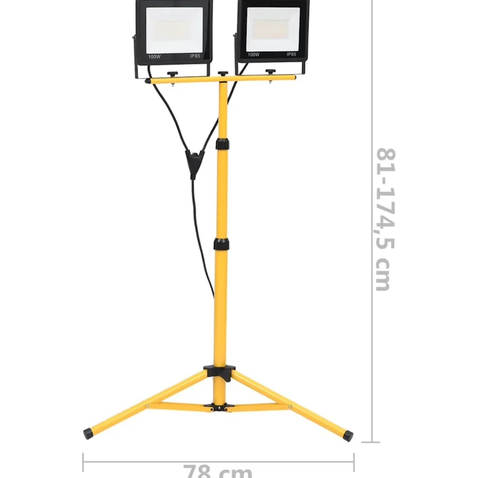 vidaXL Spotlight met statief LED 2x100 W koudwit
