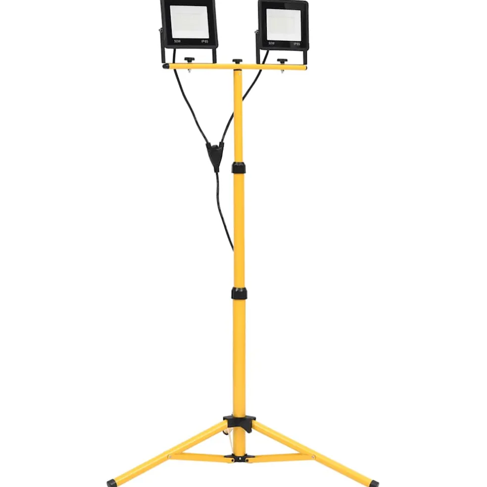 vidaXL Spotlight met statief LED 2x50 W koudwit