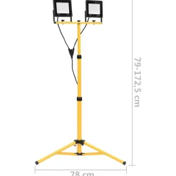 vidaXL Spotlight met statief LED 2x50 W koudwit