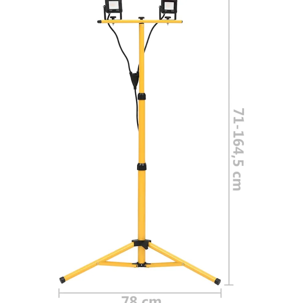 vidaXL Spotlight met statief LED 2x10 W warmwit