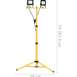 vidaXL Spotlight met statief LED 2x20 W warmwit