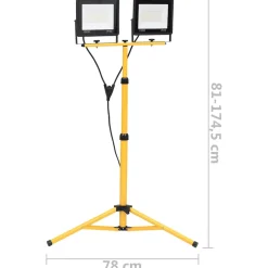 vidaXL Spotlight met statief LED 2x100 W warmwit