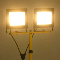 vidaXL Spotlight met statief LED 2x100 W warmwit
