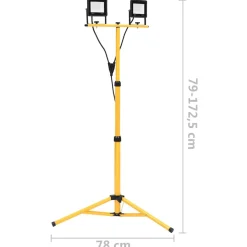 vidaXL Spotlight met statief LED 2x50 W warmwit