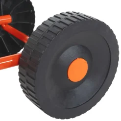 vidaXL Sproeierslede op wielen met draaibare kop staal rood