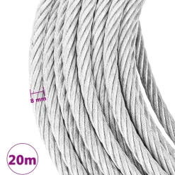 vidaXL Staalkabel 800 kg 20 m