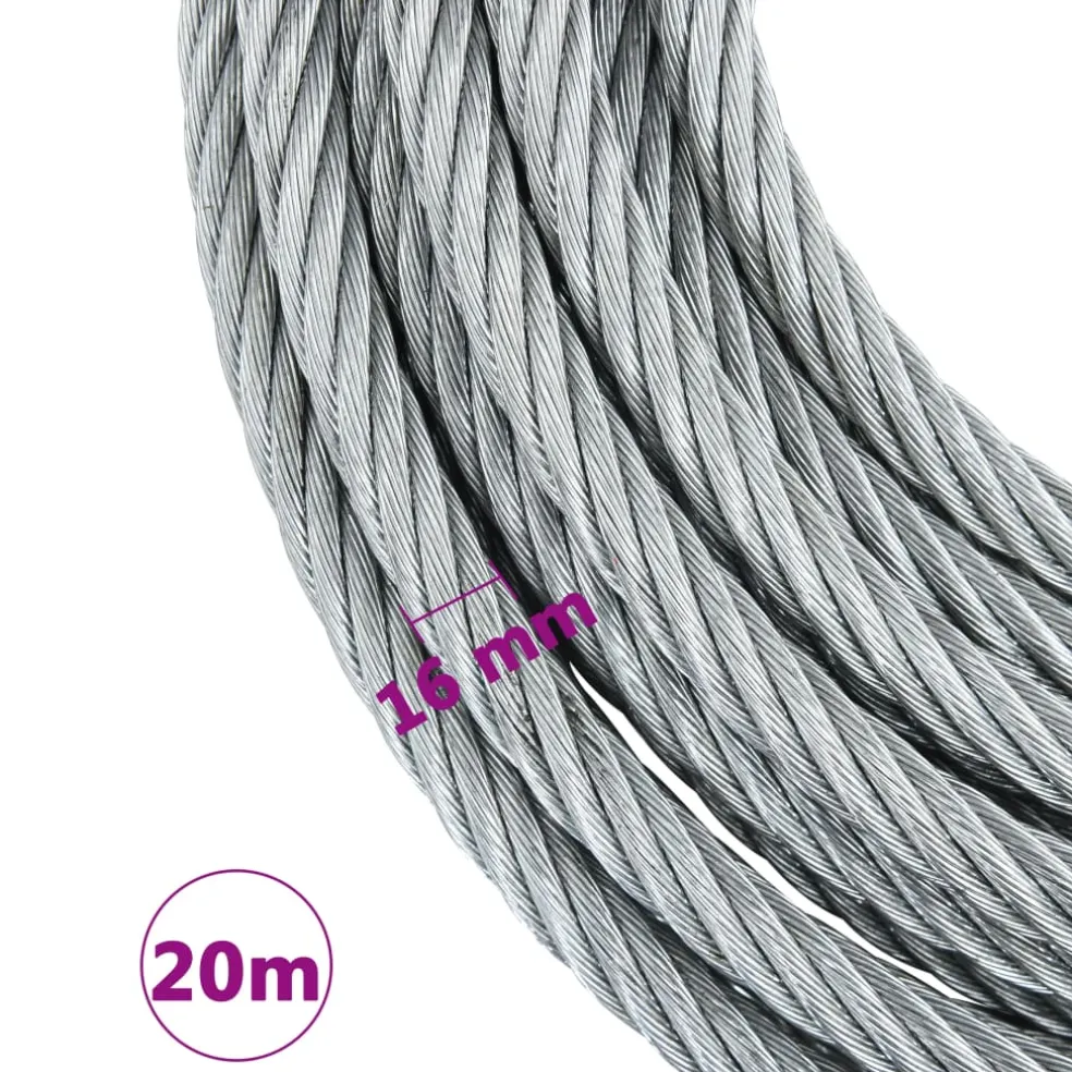vidaXL Staalkabel 3200 kg 20 m