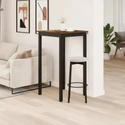 vidaXL Staande Bartafel Bewerkt hout Vierkant