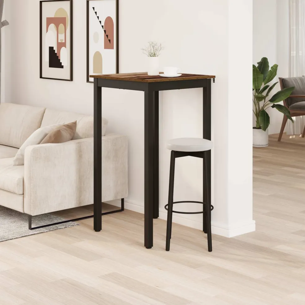 vidaXL Staande Bartafel Bewerkt hout Vierkant