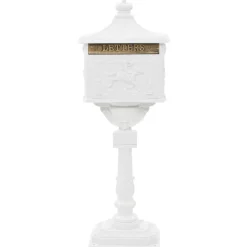 vidaXL Staande brievenbus vintage stijl roestbestendig aluminium wit