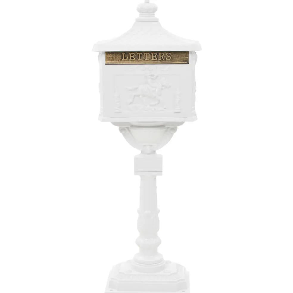 vidaXL Staande brievenbus vintage stijl roestbestendig aluminium wit