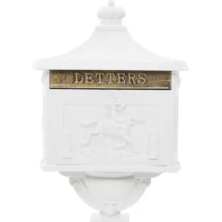 vidaXL Staande brievenbus vintage stijl roestbestendig aluminium wit