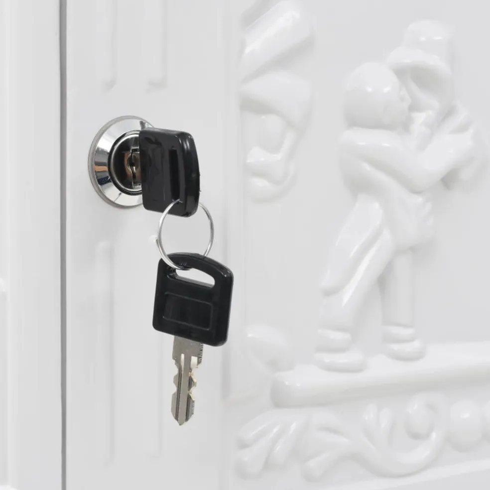 vidaXL Staande brievenbus vintage stijl roestbestendig aluminium wit