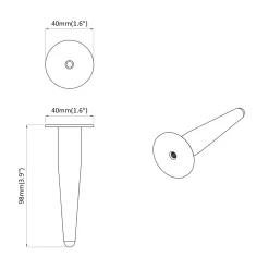 vidaXL Staande Poten 2 st Goud 98 x 40 mm IJzer