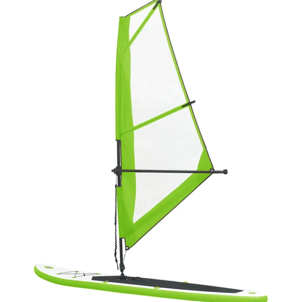 vidaXL Stand Up Paddleboard opblaasbaar met zeilset groen en wit