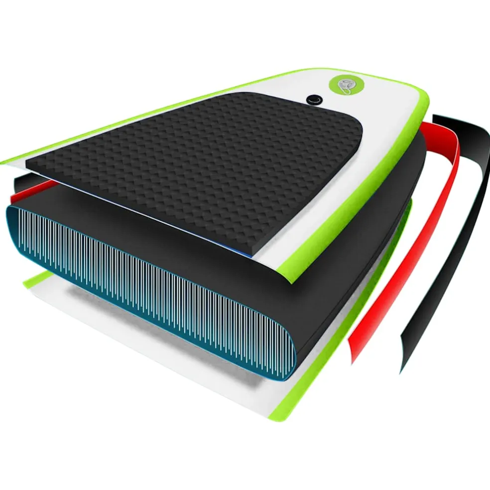 vidaXL Stand Up Paddleboard opblaasbaar met zeilset groen en wit