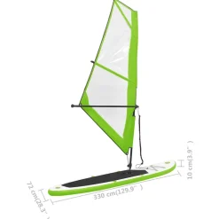 vidaXL Stand Up Paddleboard opblaasbaar met zeilset groen en wit