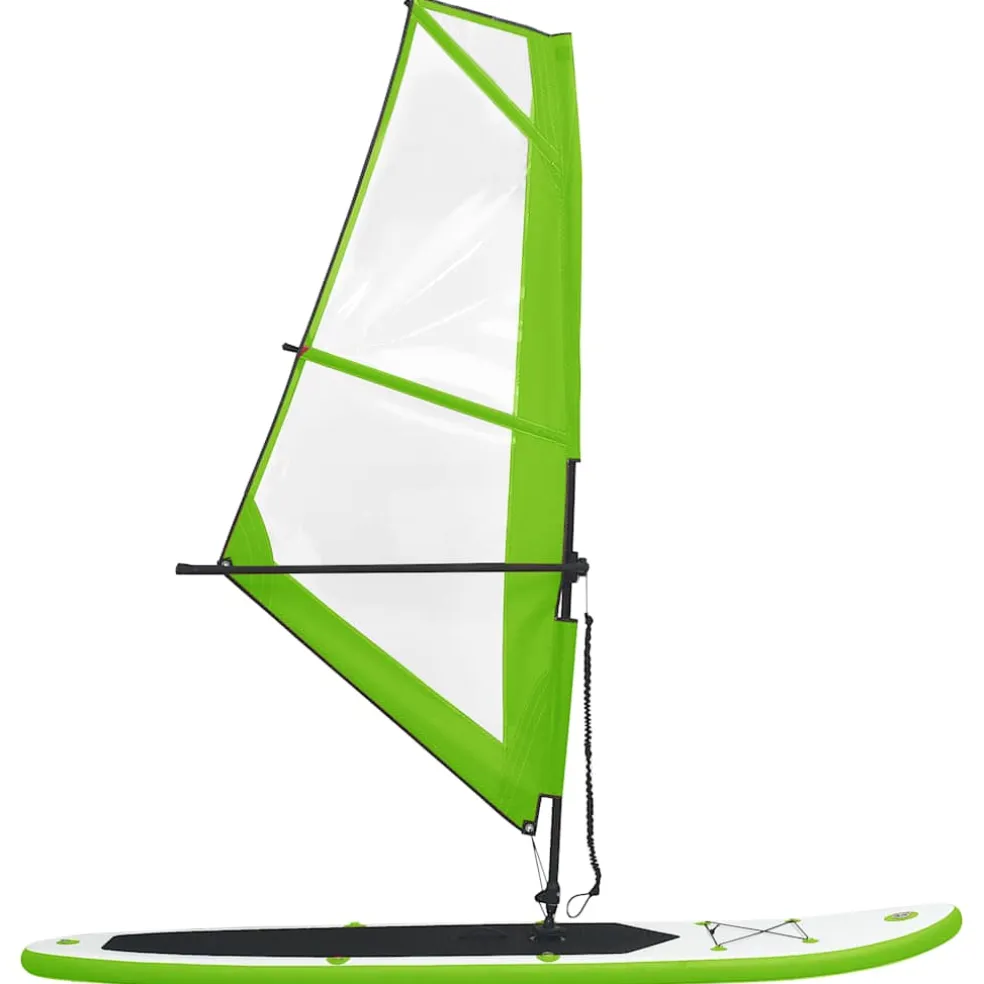 vidaXL Stand Up Paddleboard opblaasbaar met zeilset groen en wit