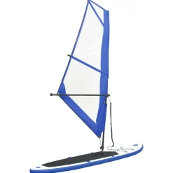 vidaXL Stand-up paddleboard opblaasbaar met zeilset blauw en wit