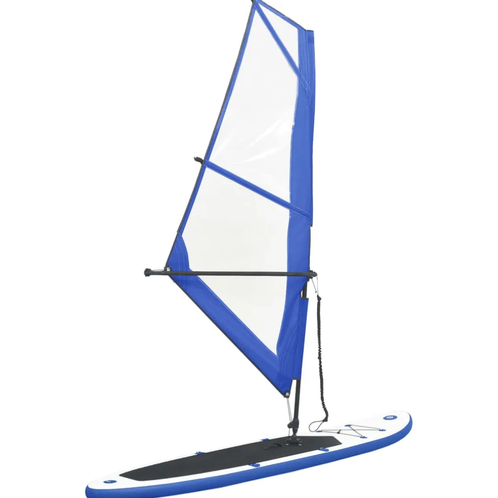 vidaXL Stand-up paddleboard opblaasbaar met zeilset blauw en wit
