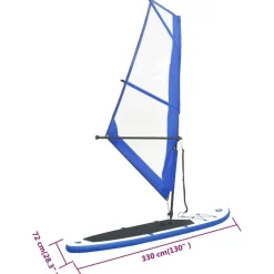 vidaXL Stand-up paddleboard opblaasbaar met zeilset blauw en wit