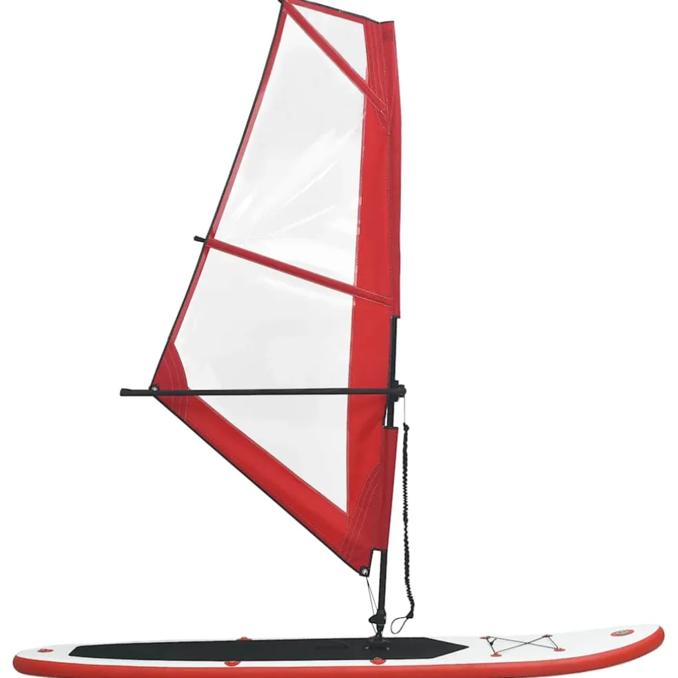 vidaXL Stand-up paddleboard opblaasbaar met zeilset rood en wit
