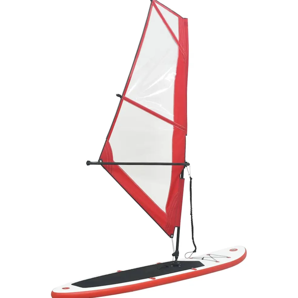 vidaXL Stand-up paddleboard opblaasbaar met zeilset rood en wit