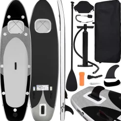 vidaXL Stand Up Paddleboardset opblaasbaar 300x76x10 cm zwart