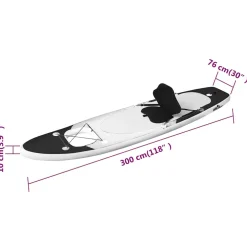 vidaXL Stand Up Paddleboardset opblaasbaar 300x76x10 cm zwart