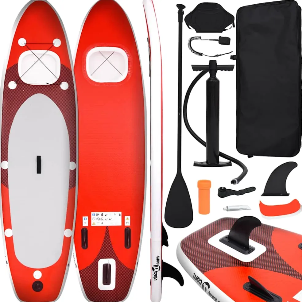 vidaXL Stand Up Paddleboardset opblaasbaar 300x76x10 cm rood