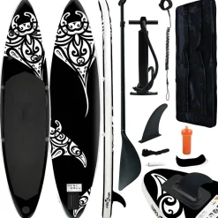vidaXL Stand Up Paddleboardset opblaasbaar 305x76x15 cm zwart