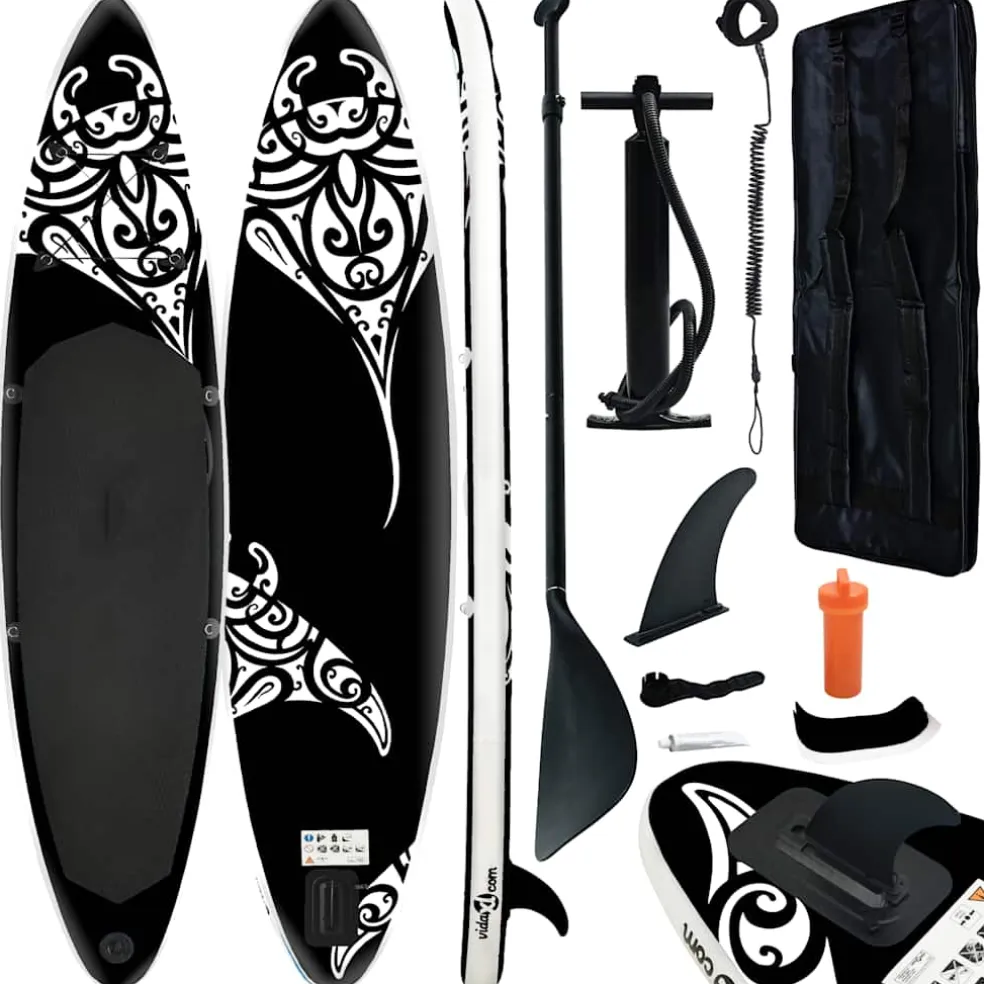 vidaXL Stand Up Paddleboardset opblaasbaar 305x76x15 cm zwart