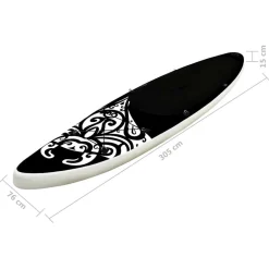 vidaXL Stand Up Paddleboardset opblaasbaar 305x76x15 cm zwart