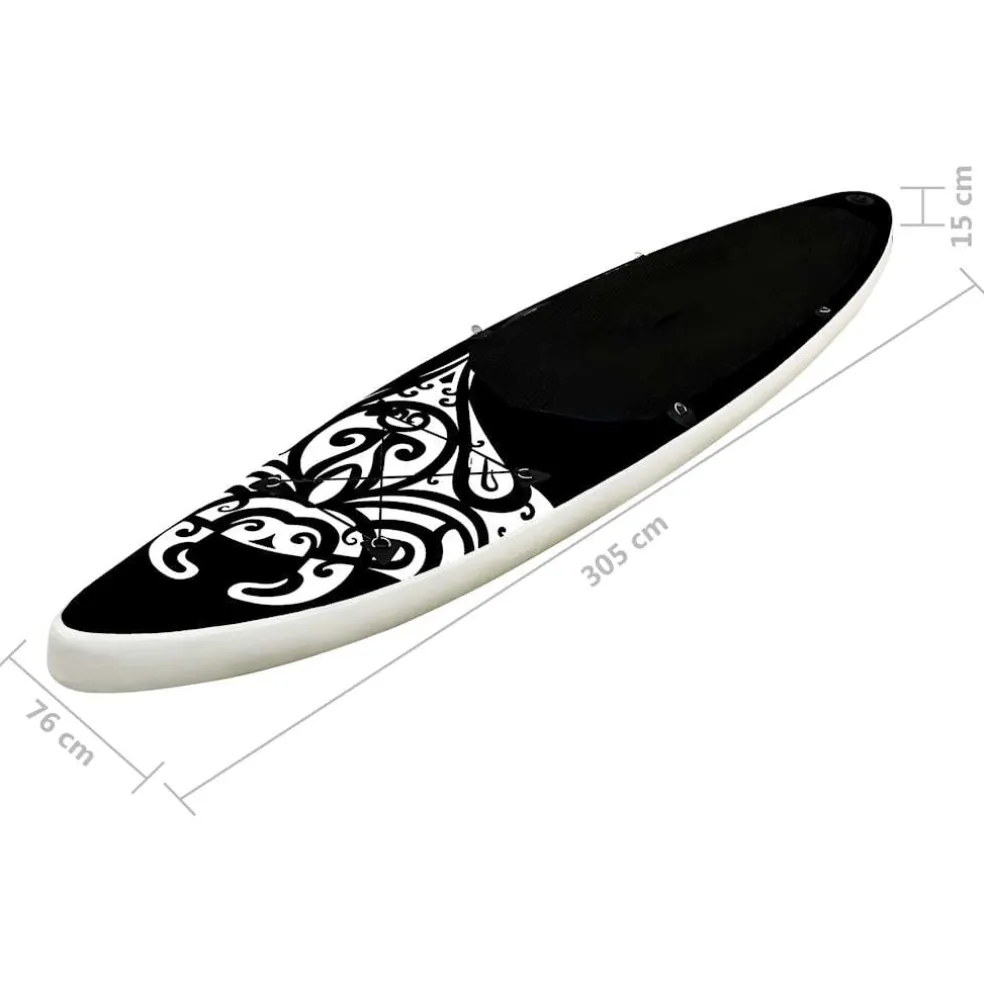 vidaXL Stand Up Paddleboardset opblaasbaar 305x76x15 cm zwart