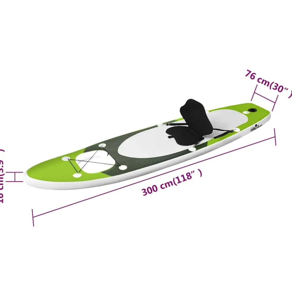 vidaXL Stand Up Paddleboardset opblaasbaar 300x76x10 cm groen