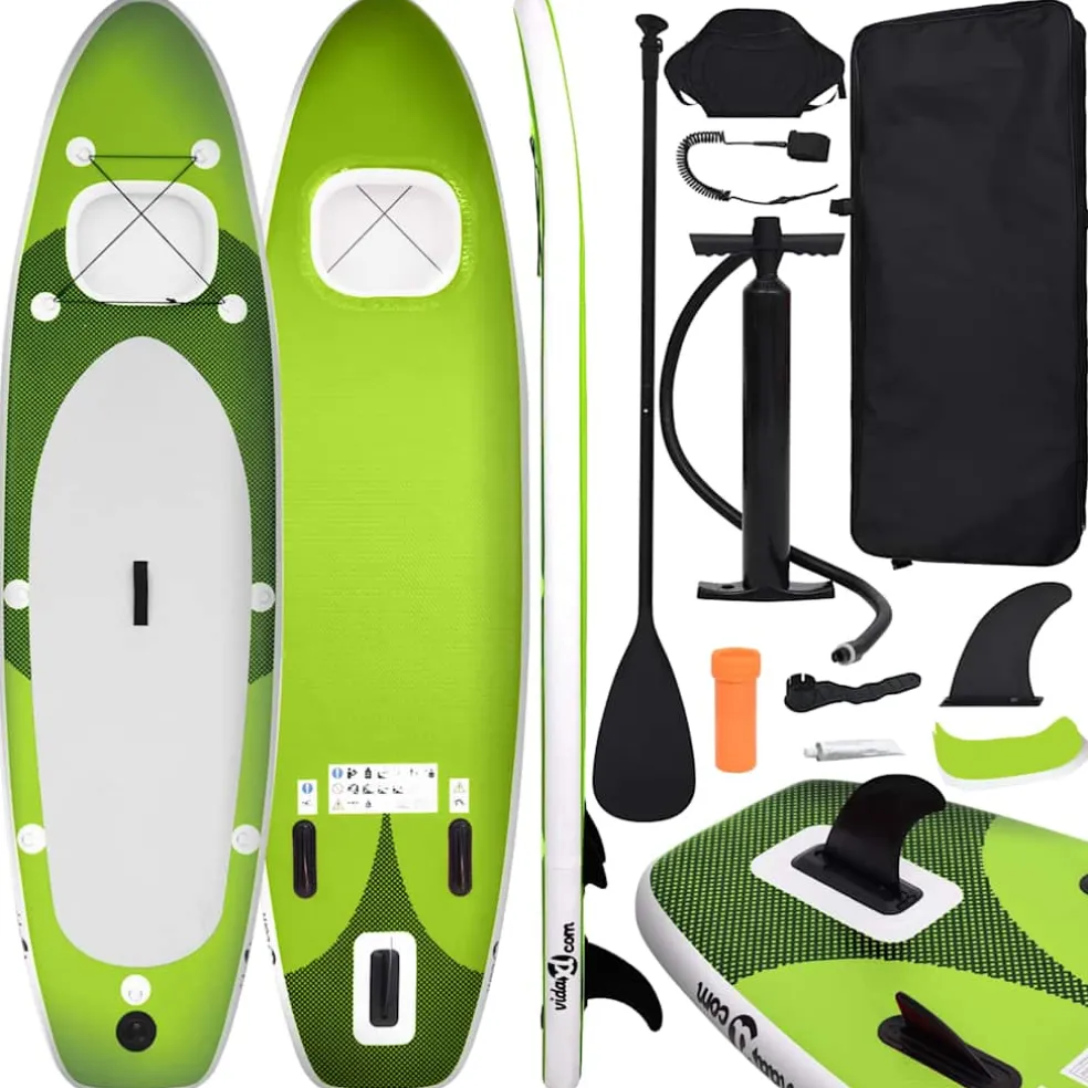 vidaXL Stand Up Paddleboardset opblaasbaar 300x76x10 cm groen