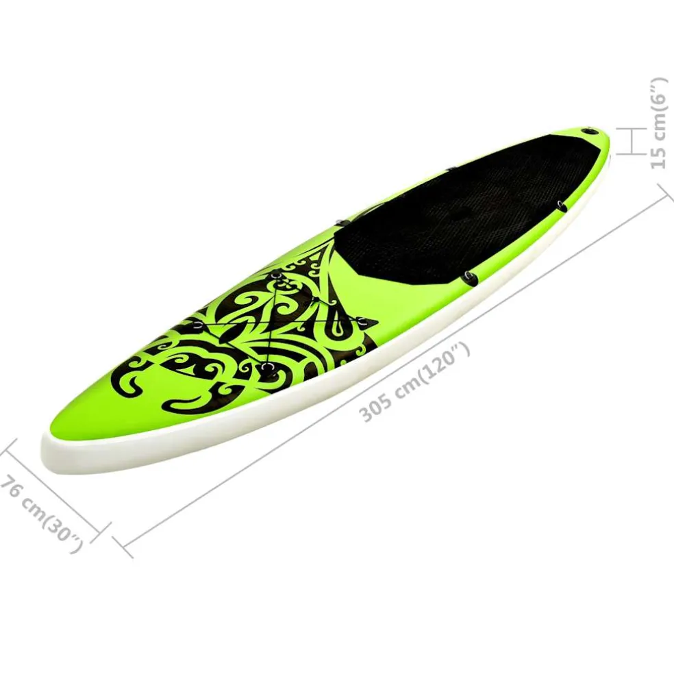 vidaXL Stand Up Paddleboardset opblaasbaar 305x76x15 cm groen