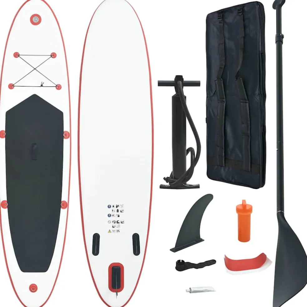 vidaXL Stand Up Paddleboardset opblaasbaar rood en wit