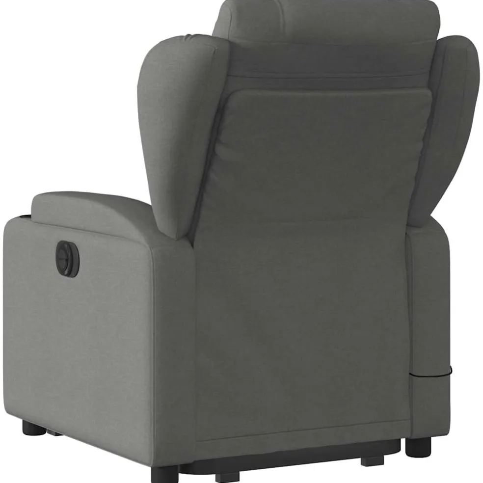 vidaXL Sta-op-massagestoel elektrisch verstelbaar stof donkergrijs