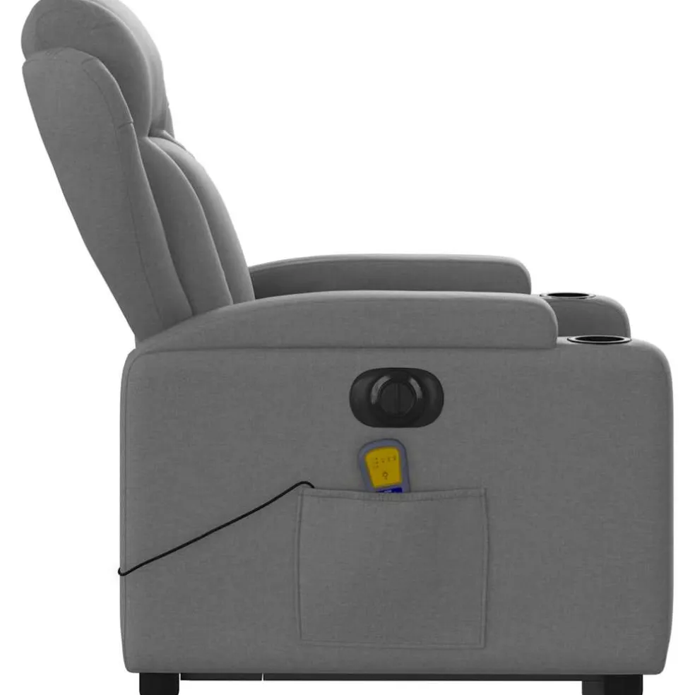 vidaXL Sta-op-massagestoel elektrisch verstelbaar stof donkergrijs