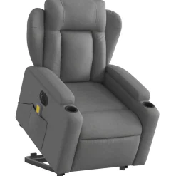 vidaXL Sta-op-massagestoel elektrisch verstelbaar stof donkergrijs