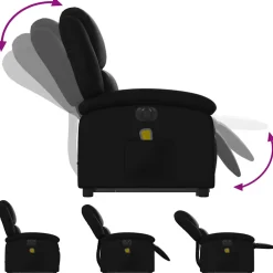 vidaXL Sta-op-massagestoel elektrisch kunstleer zwart