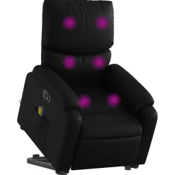 vidaXL Sta-op-massagestoel elektrisch kunstleer zwart