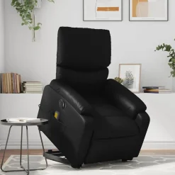 vidaXL Sta-op-massagestoel elektrisch kunstleer zwart