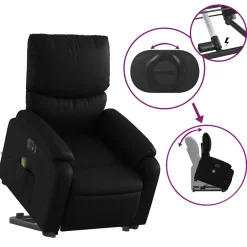 vidaXL Sta-op-massagestoel elektrisch kunstleer zwart