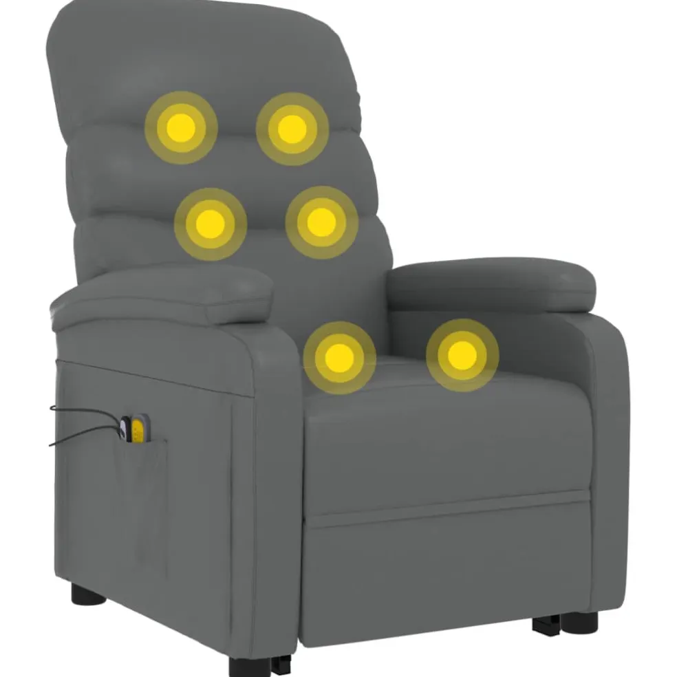 vidaXL Sta-op-massagestoel kunstleer antracietkleurig