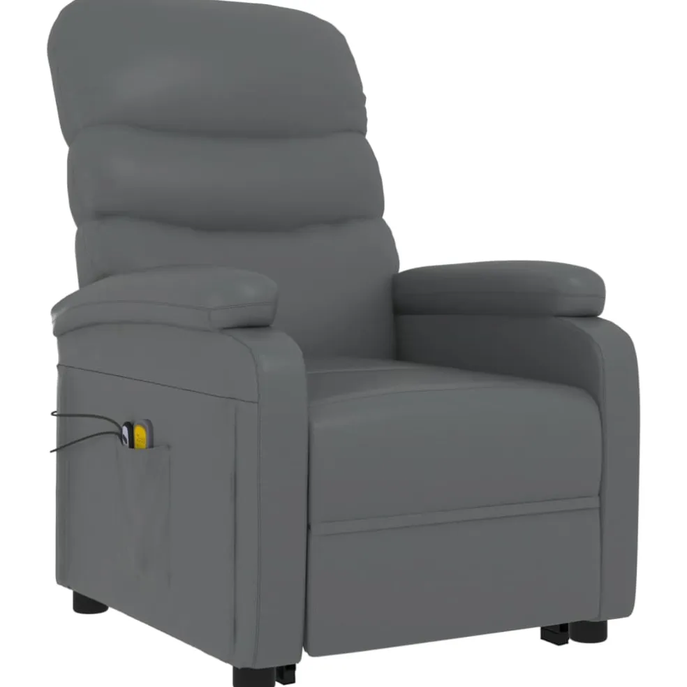 vidaXL Sta-op-massagestoel kunstleer antracietkleurig